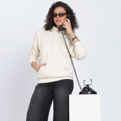 Cotton Oversized Off-white Hoodie