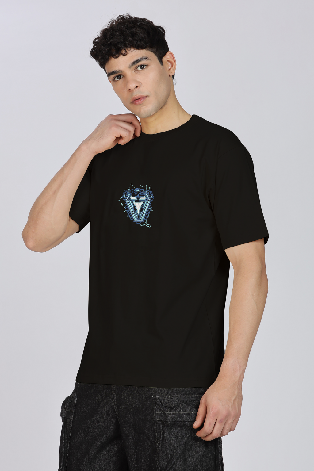 Unisex Premium Oversized Cotton T-shirt - Tony Stark Embroidery