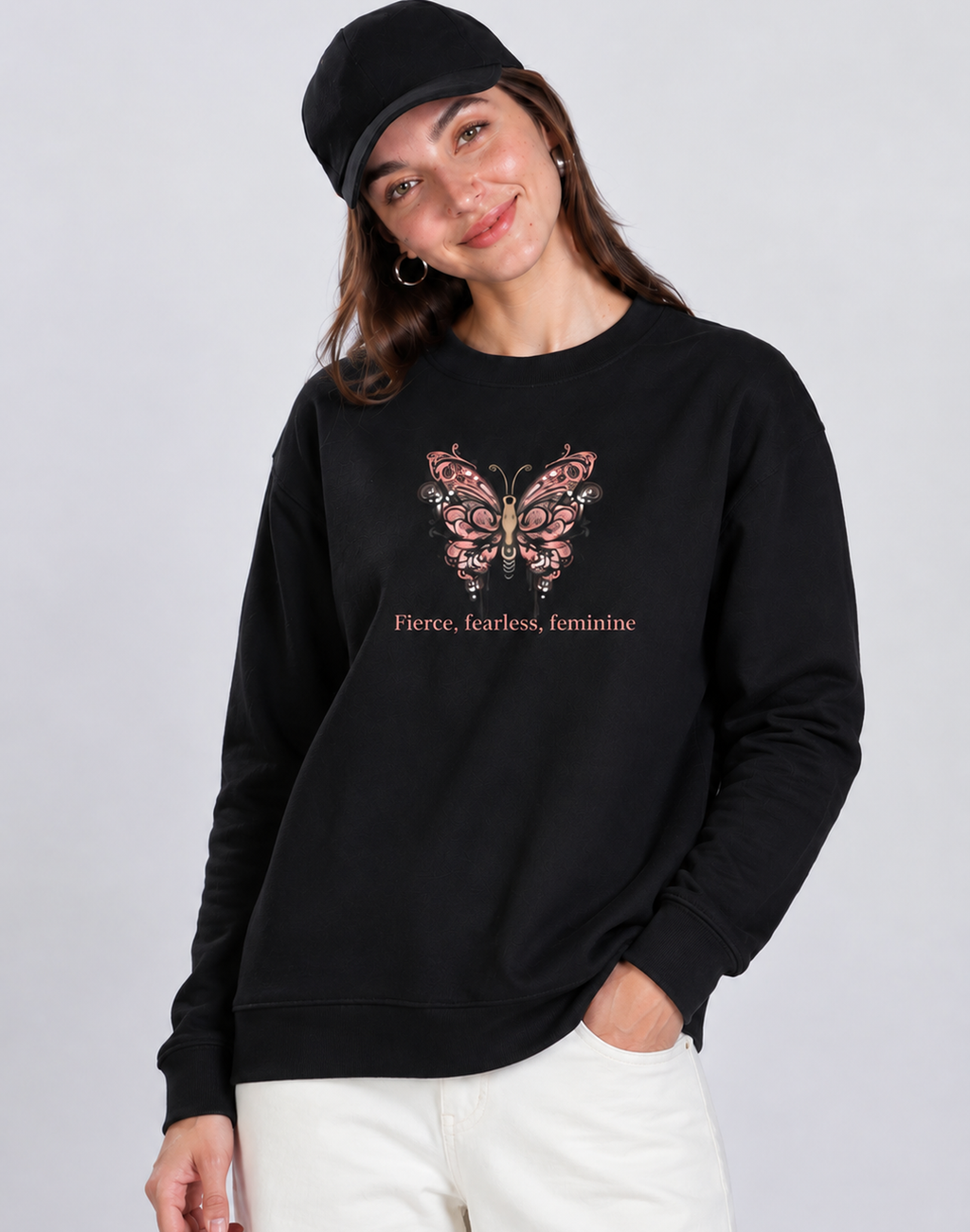 Unisex Premium Oversized Cotton Sweatshirt-Halloween butterfly