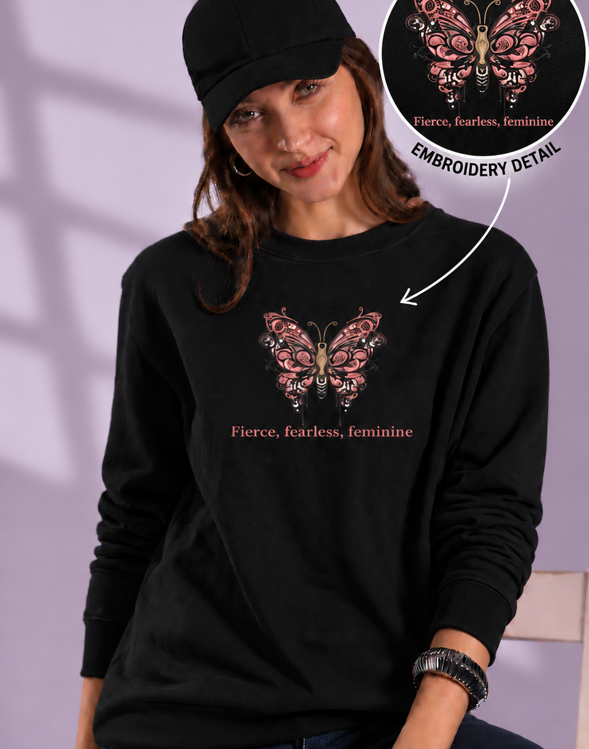 Unisex Premium Oversized Cotton Sweatshirt-Halloween butterfly
