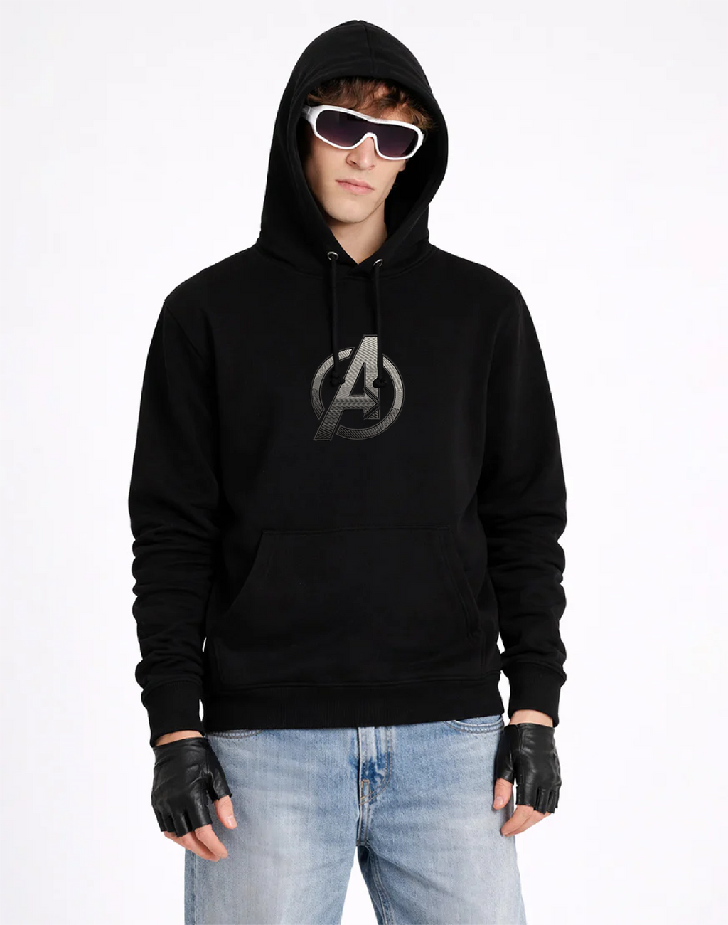 Unisex Premium Oversized Cotton Hoodie - Avenger's logo Embroidery