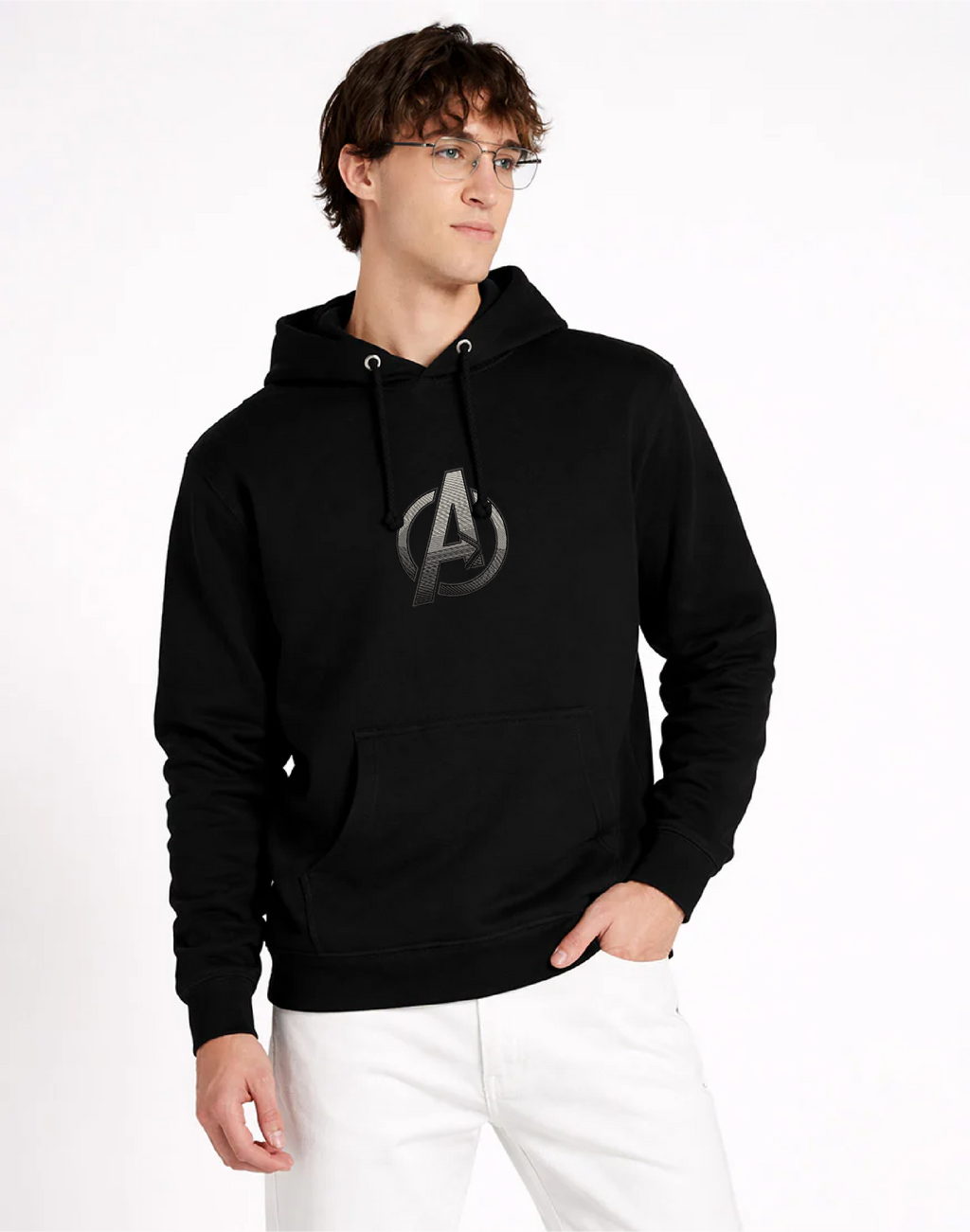 Unisex Premium Oversized Cotton Hoodie - Avenger's logo Embroidery