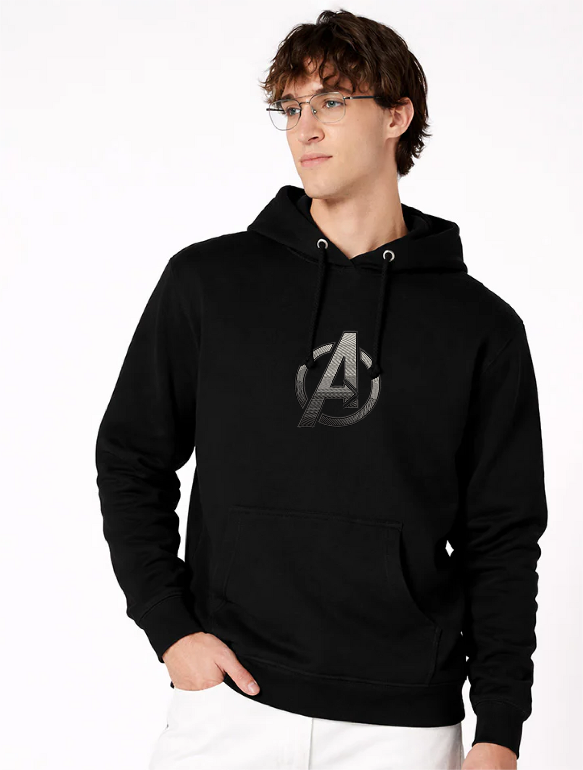 Unisex Premium Oversized Cotton Hoodie - Avenger's logo Embroidery