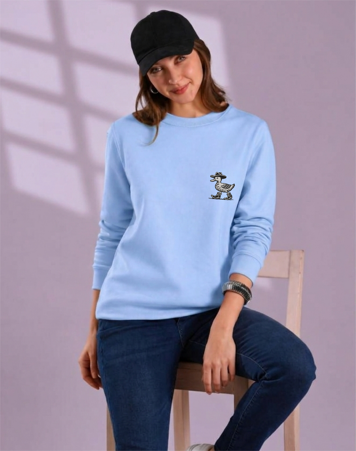 Unisex Premium Oversized Cotton Sweatshirt - Embroidery Duck halloween