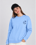 Unisex Premium Oversized Cotton Sweatshirt - Lilo and Stitch Embroidery