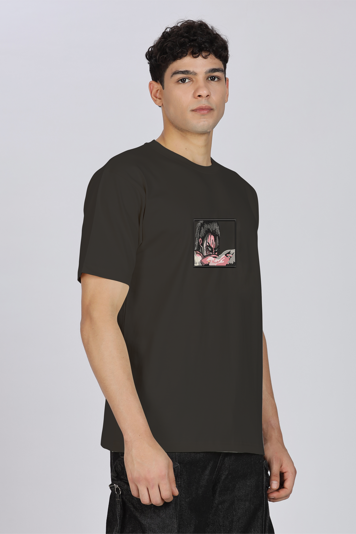 Unisex Premium Oversized Cotton T-shirt -  Eren Yeager "Fallen Angel" Embroidery