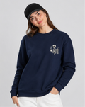 Unisex Premium Oversized Cotton Sweatshirt - Skull halloween Embroidery