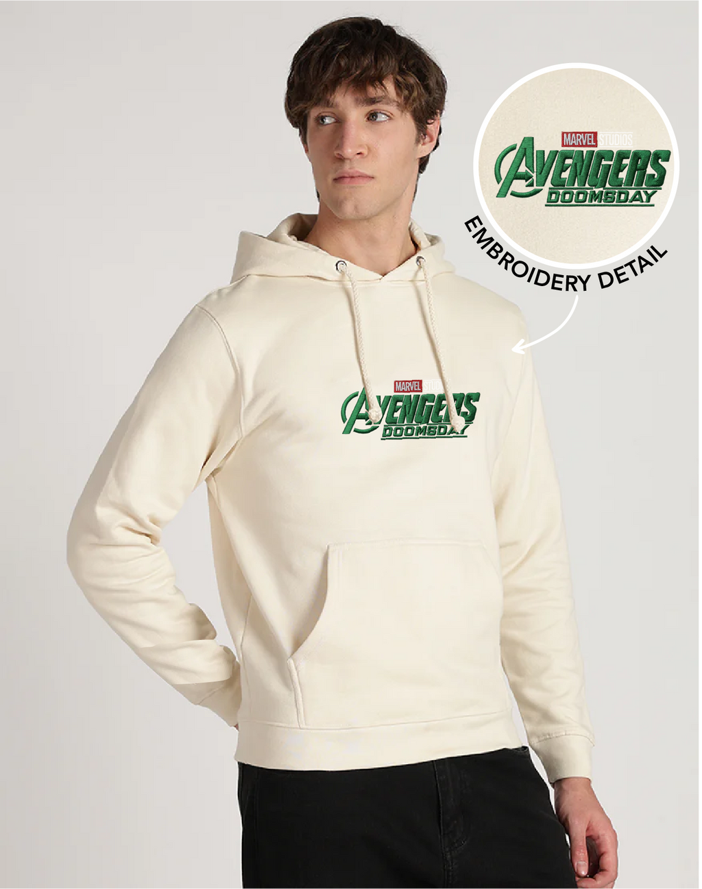 Unisex Premium Oversized Cotton Hoodie - Avenger's doomsday Embroidery