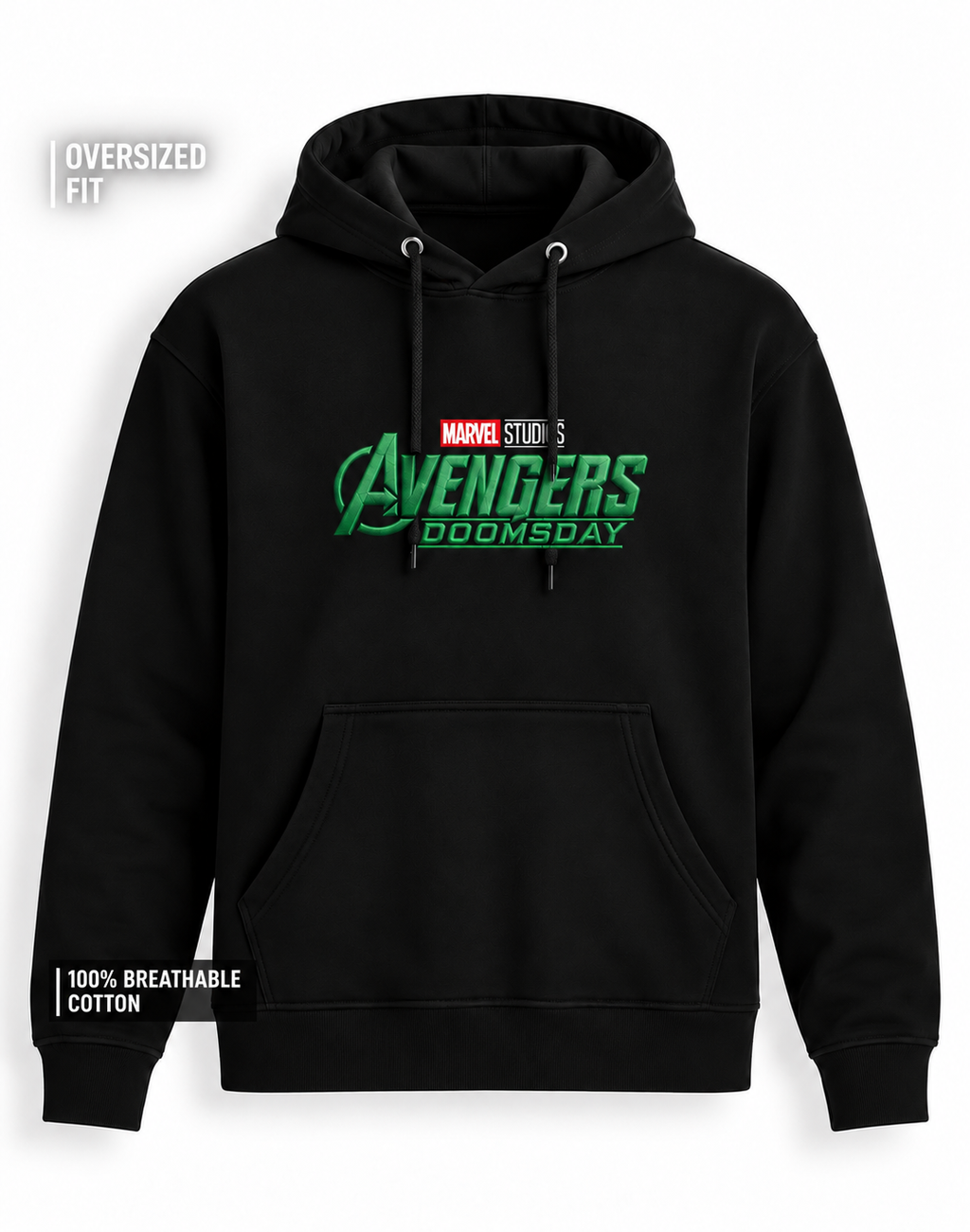 Unisex Premium Oversized Cotton Hoodie - Avenger's doomsday Embroidery
