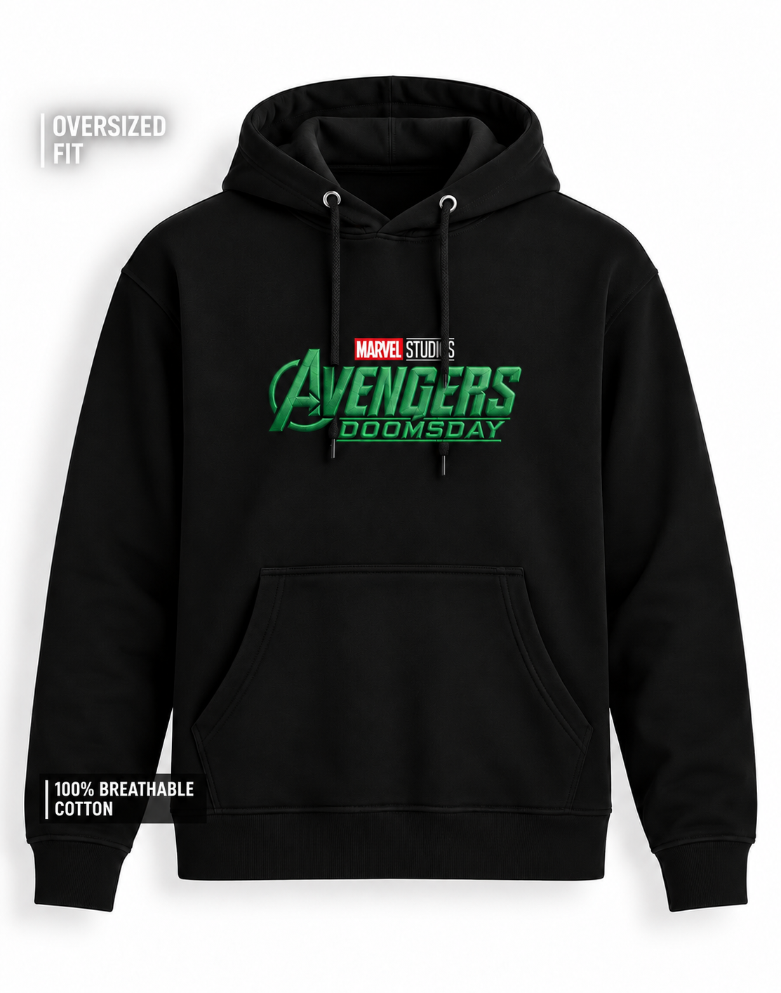 Unisex Premium Oversized Cotton Hoodie - Avenger's doomsday Embroidery