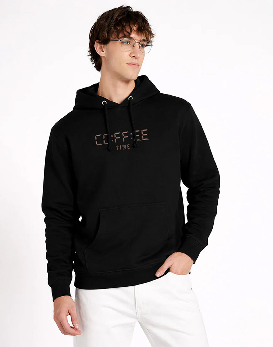 Unisex Premium Oversized Cotton Hoodie - Embroidery Coffee