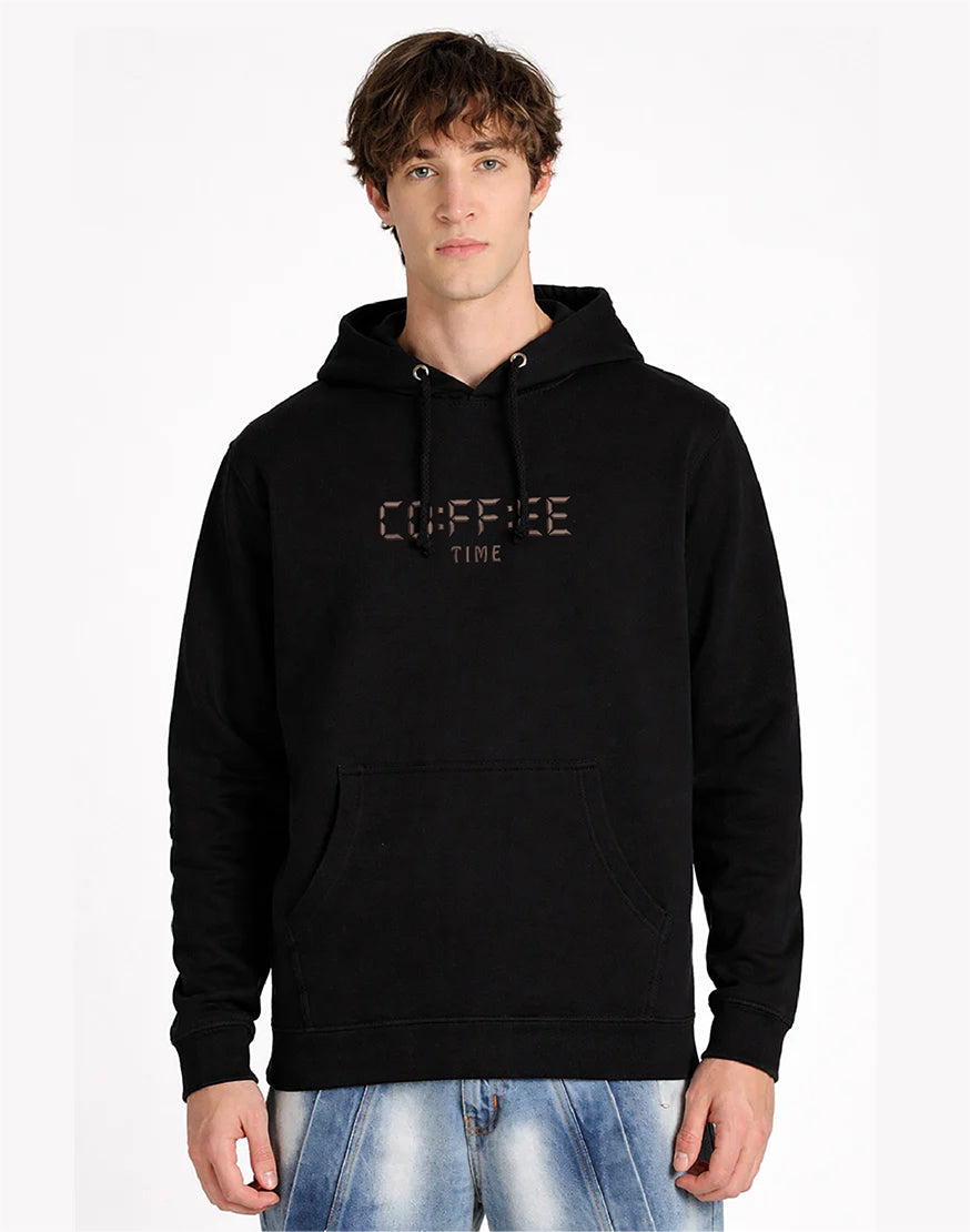 Unisex Premium Oversized Cotton Hoodie - Embroidery Coffee