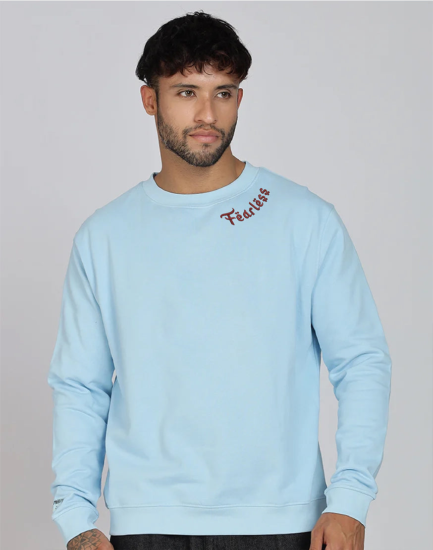 Unisex Premium Oversized Cotton Sweatshirt - Embroidery Fearless