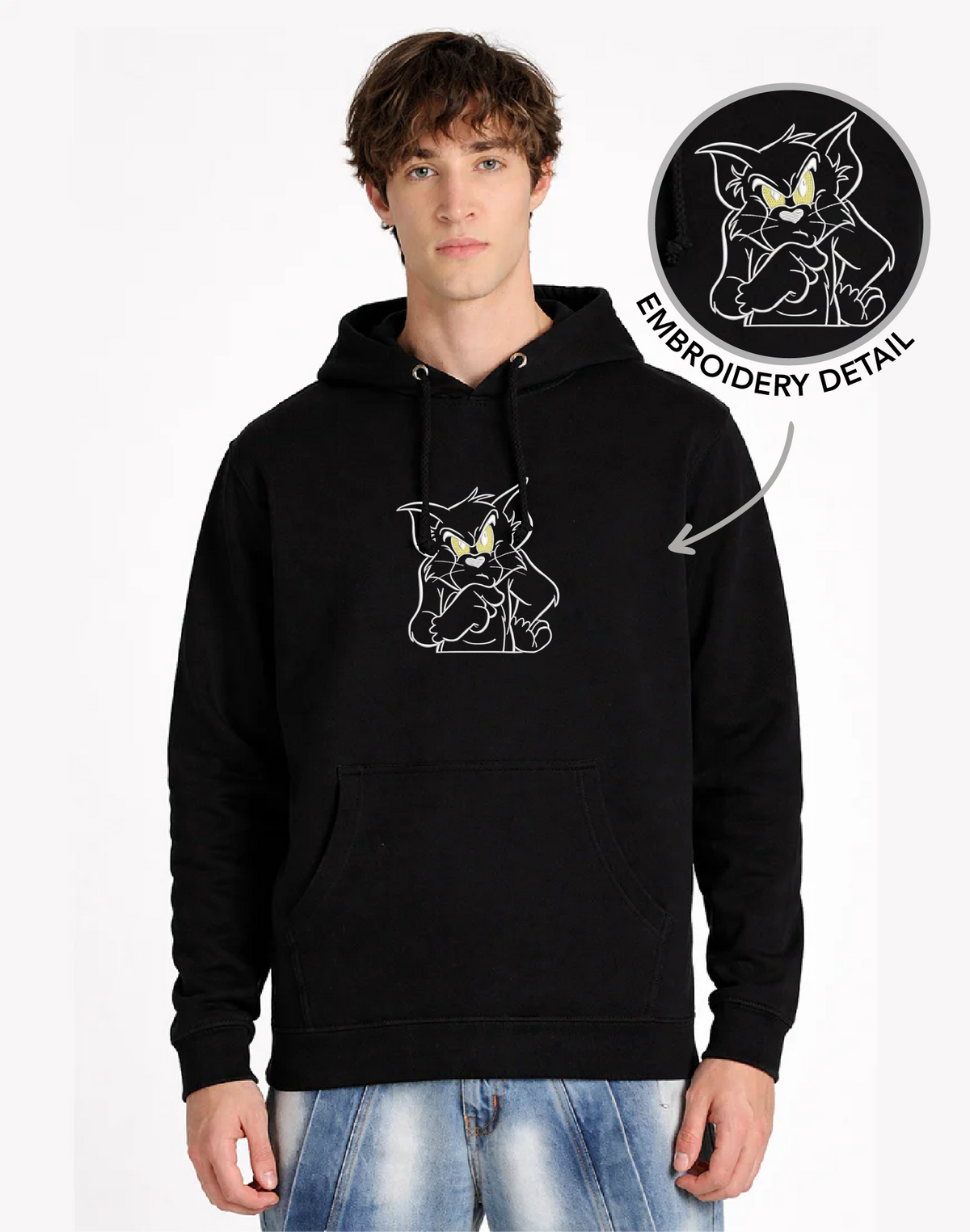 Unisex Premium Oversized Cotton Hoodie - Tom Embroidery