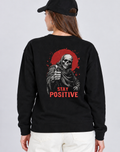 Unisex Premium Oversized Cotton sweatshirt - Skull Stay positive halloween