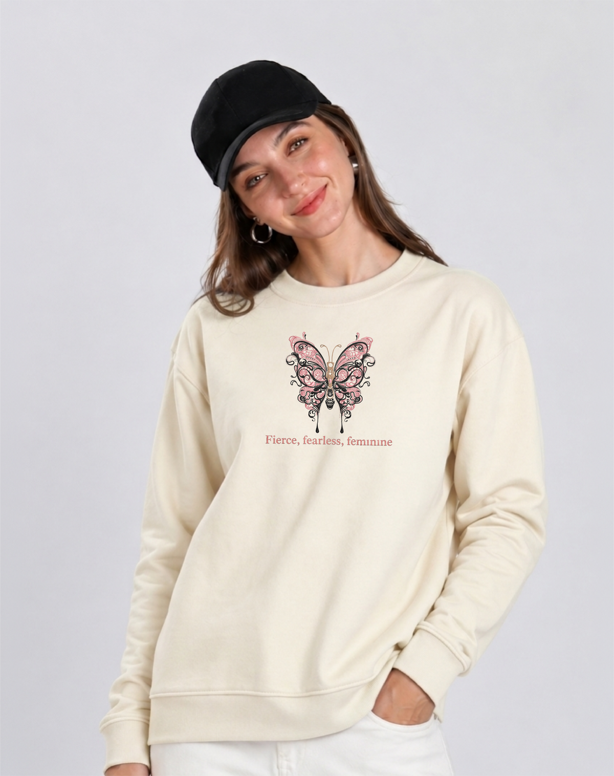Unisex Premium Oversized Cotton Sweatshirt-Halloween butterfly