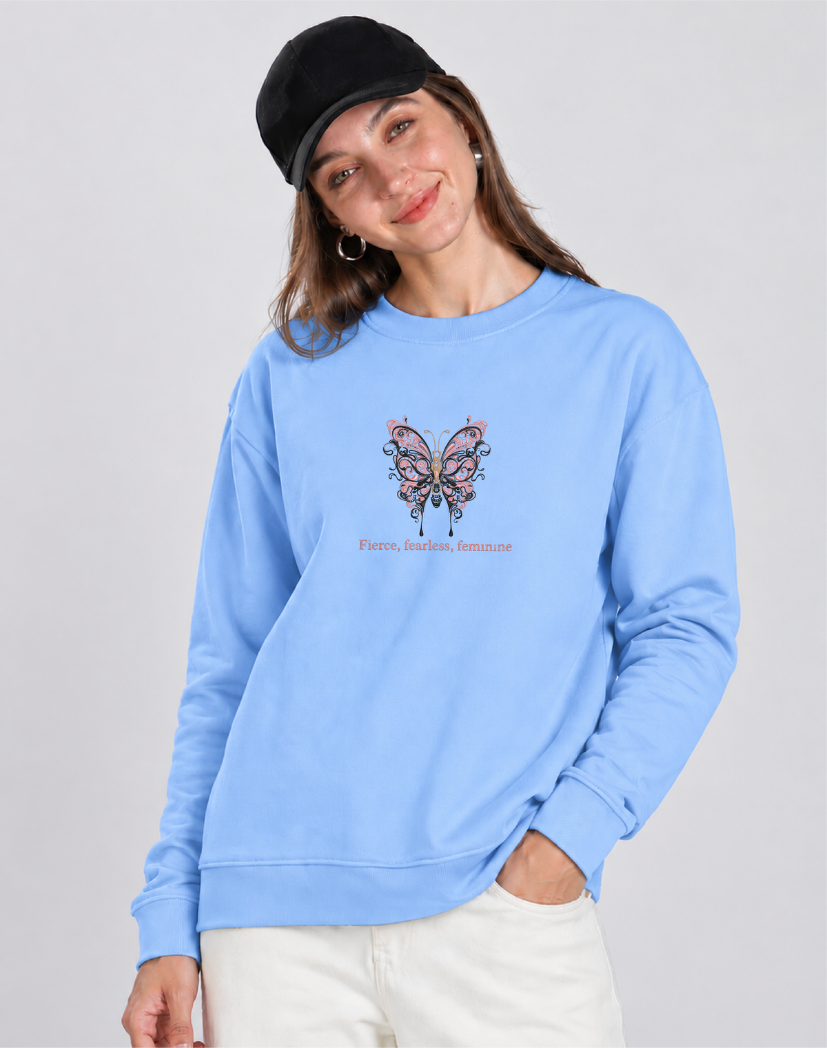 Unisex Premium Oversized Cotton Sweatshirt-Halloween butterfly