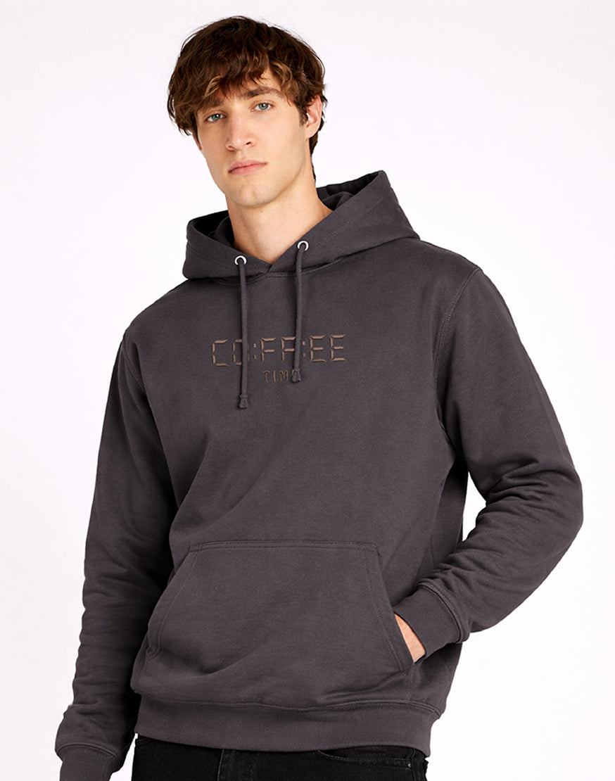 Unisex Premium Oversized Cotton Hoodie - Embroidery Coffee