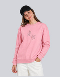 Unisex Premium Oversized Cotton Sweatshirt - Cat embroidery
