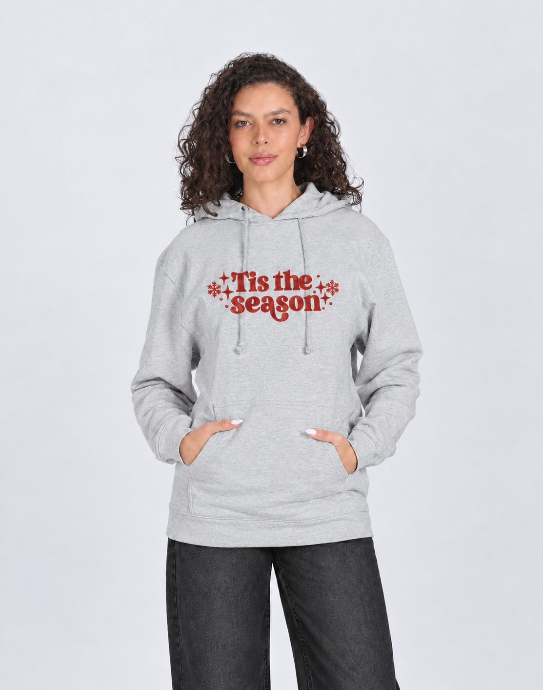 Unisex Premium Oversized Cotton Hoodie - Christmas Embroidery tis the season