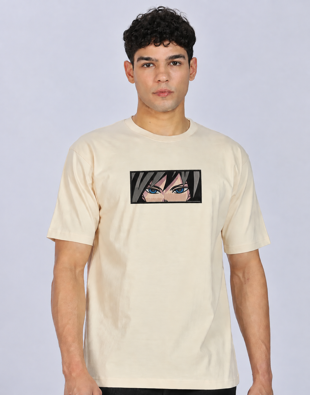Unisex Premium Oversized Cotton T-shirt -  Tomioka Giyu Embroidery