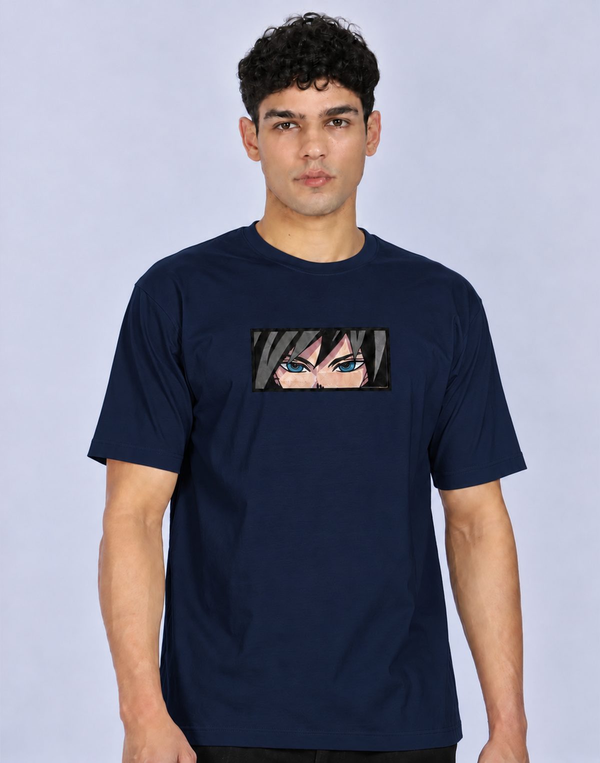 Unisex Premium Oversized Cotton T-shirt -  Tomioka Giyu Embroidery