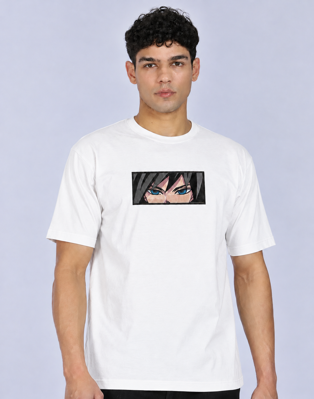 Unisex Premium Oversized Cotton T-shirt -  Tomioka Giyu Embroidery