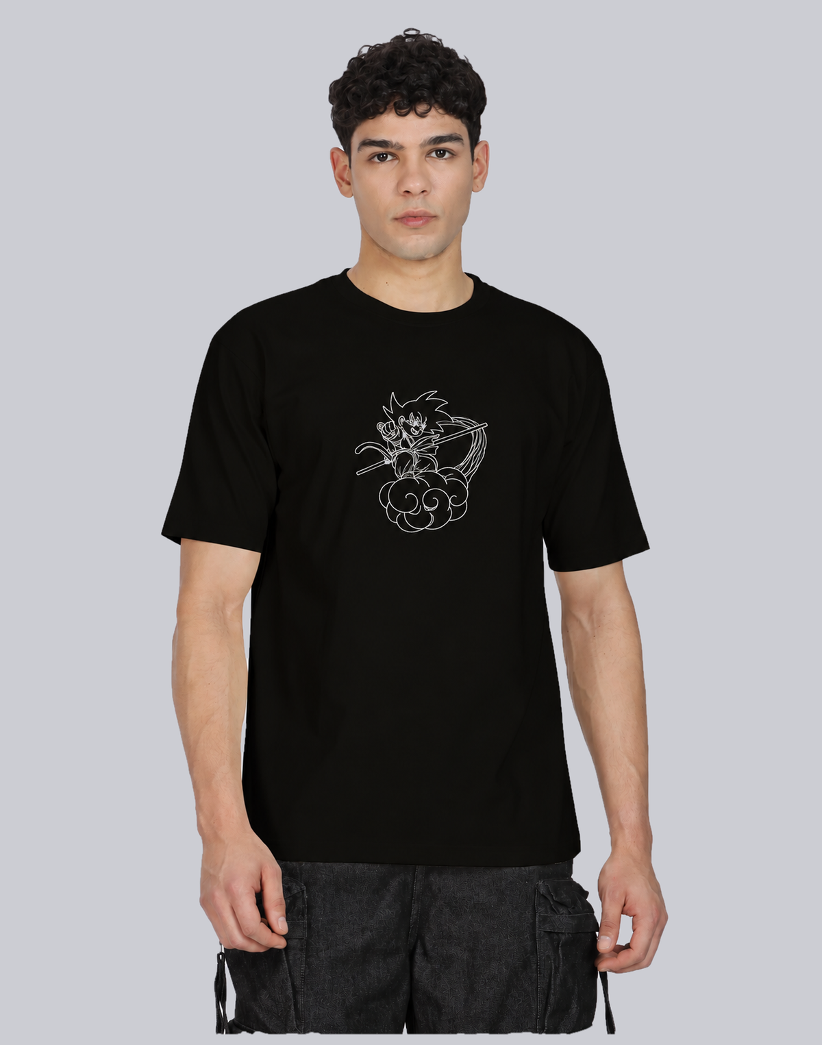 Unisex Premium Oversized Cotton T-shirt - Goku Embroidery
