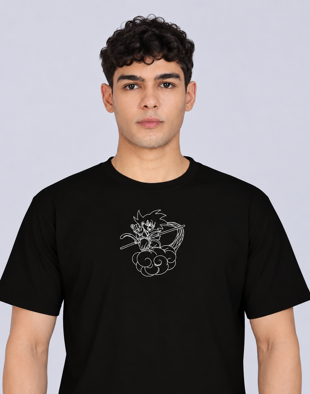 Unisex Premium Oversized Cotton T-shirt - Goku Embroidery