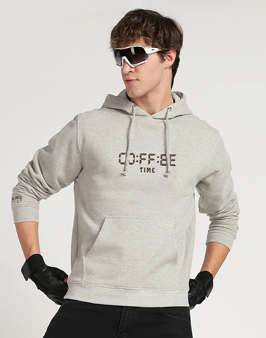 Unisex Premium Oversized Cotton Hoodie - Embroidery Coffee