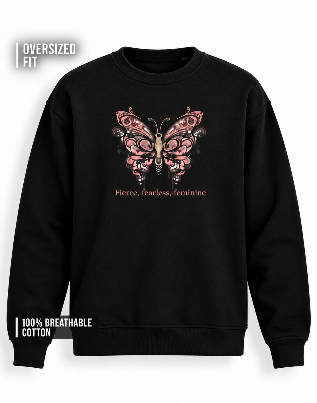 Unisex Premium Oversized Cotton Sweatshirt-Halloween butterfly