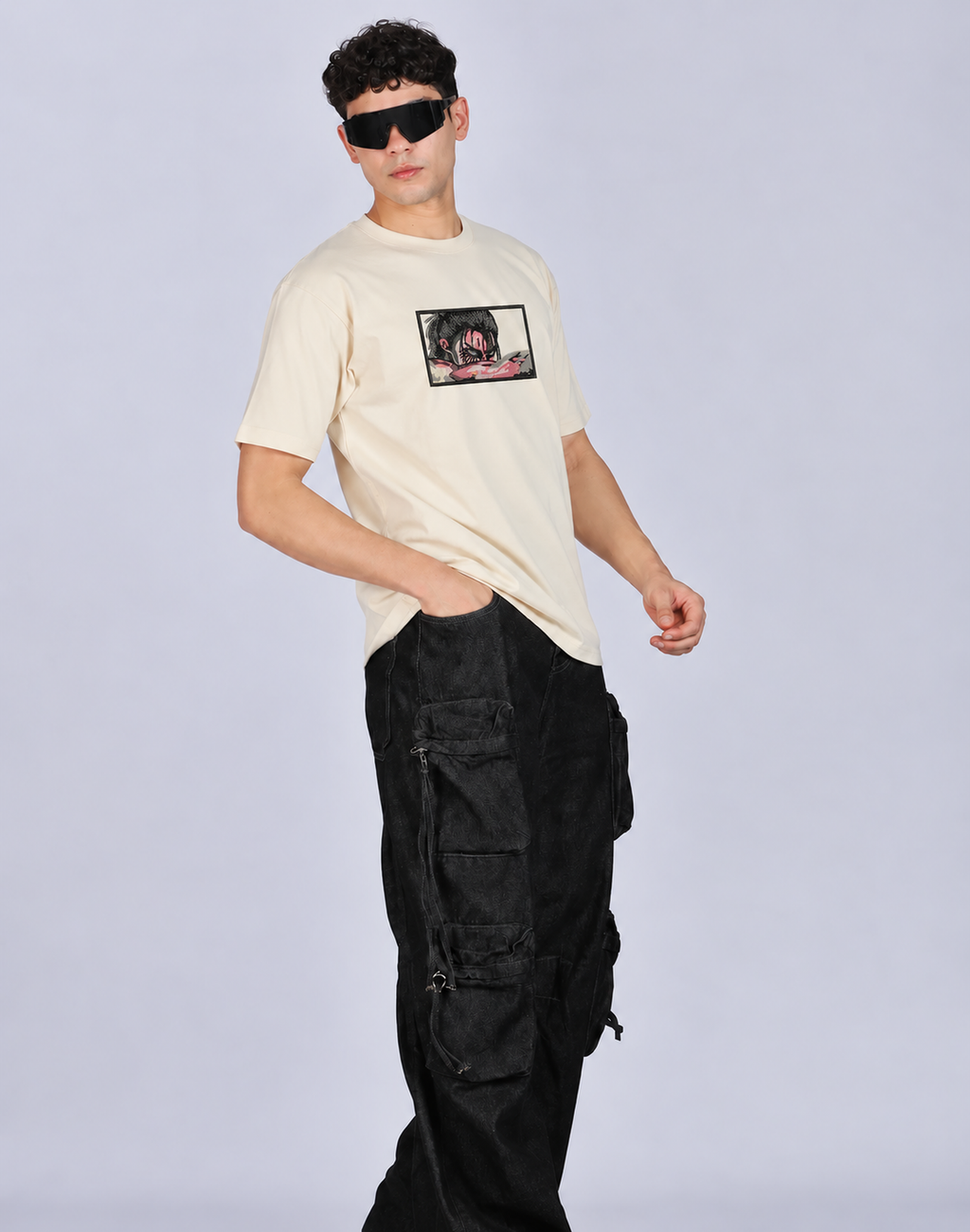 Unisex Premium Oversized Cotton T-shirt -  Eren Yeager "Fallen Angel" Embroidery