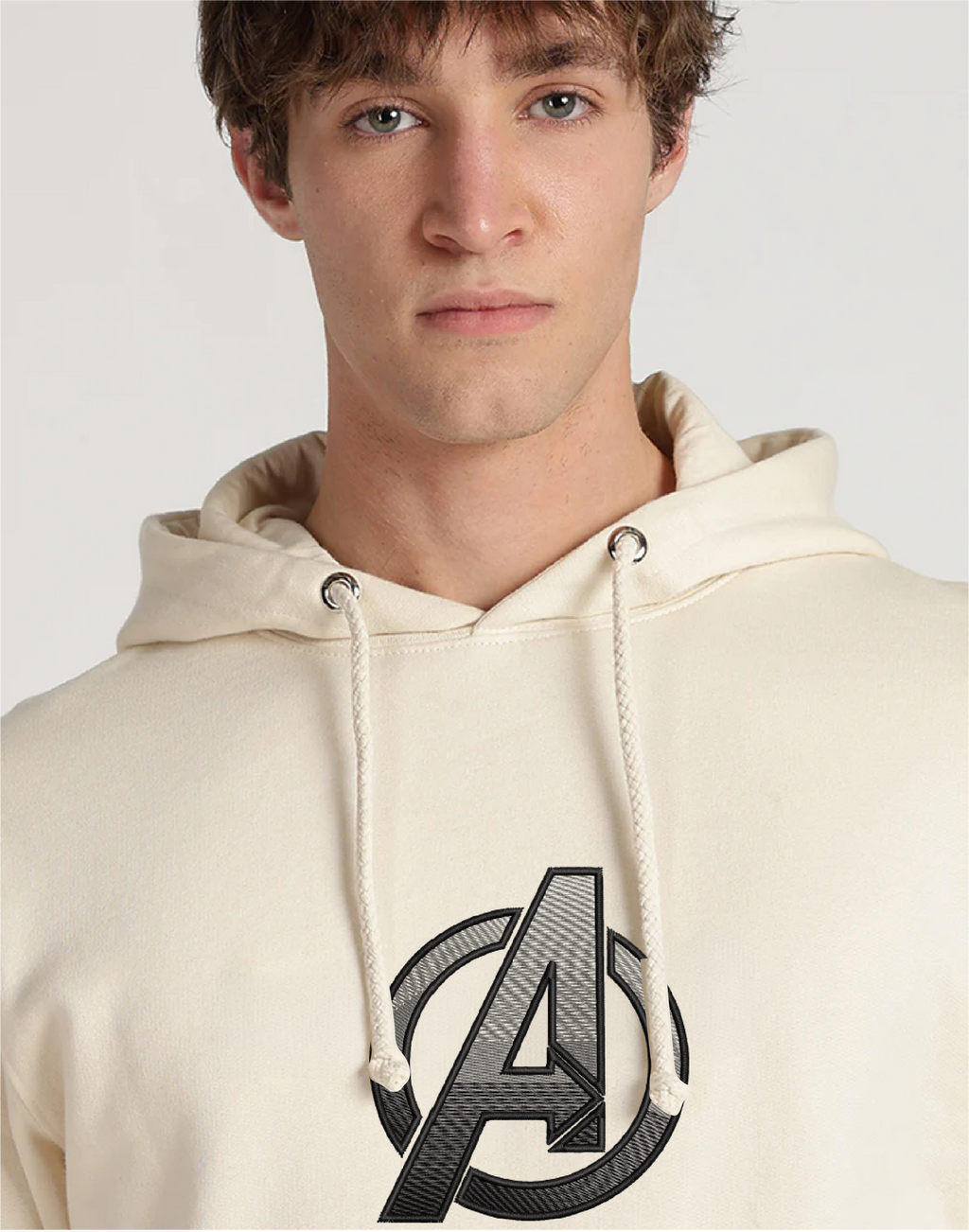 Unisex Premium Oversized Cotton Hoodie - Avenger's logo Embroidery