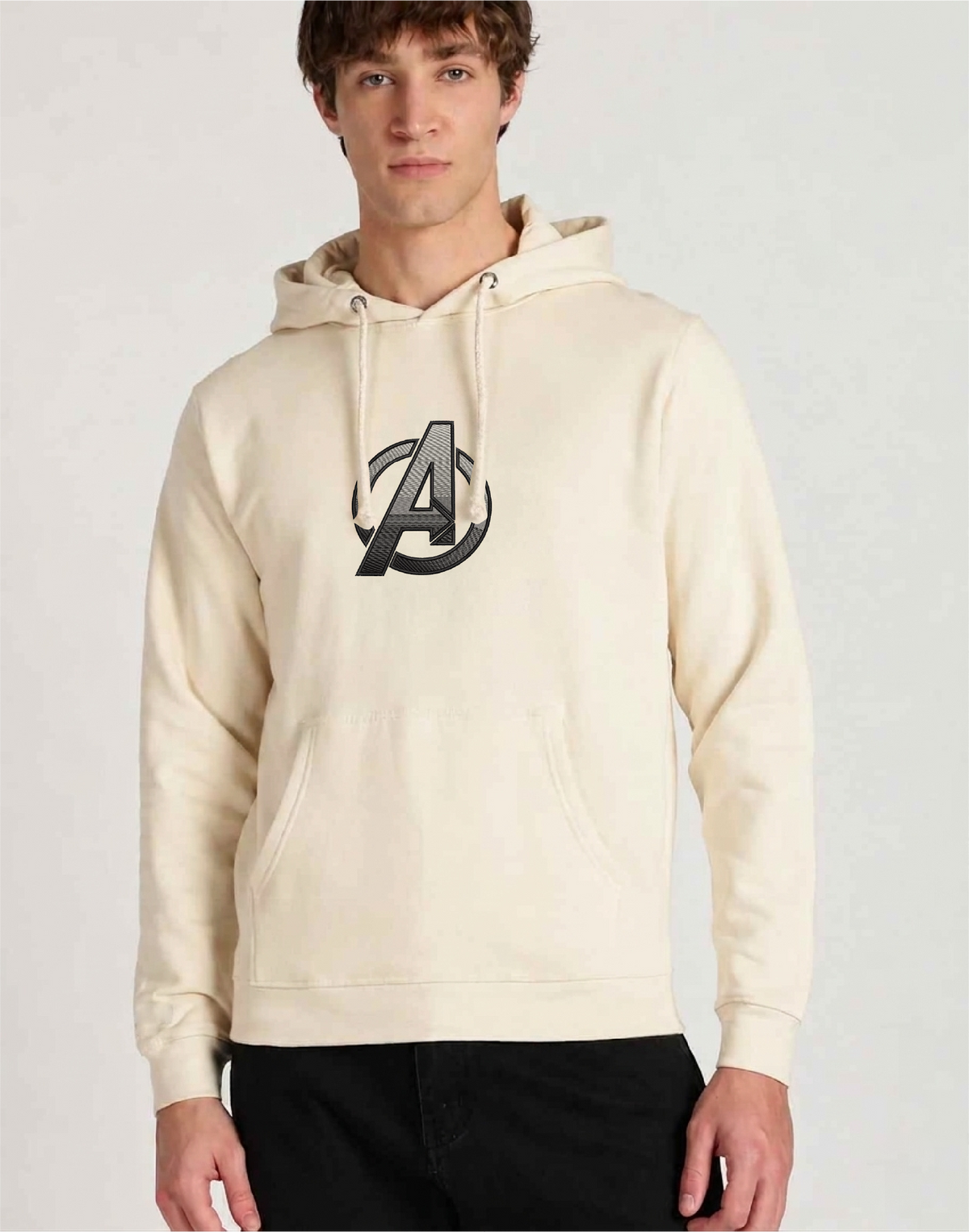 Unisex Premium Oversized Cotton Hoodie - Avenger's logo Embroidery