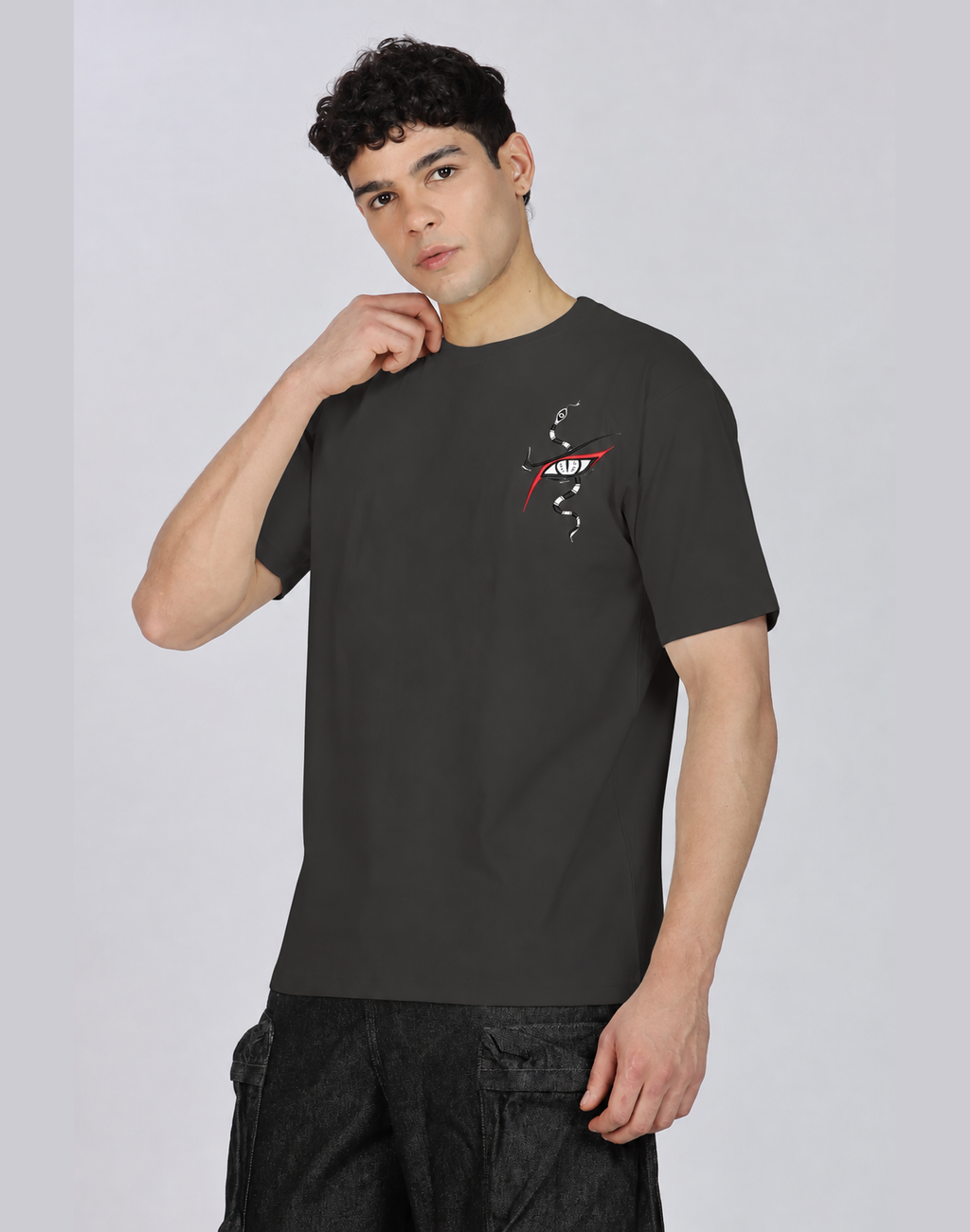 Unisex Premium Oversized Cotton T-shirt - Orochimaru Embroidery