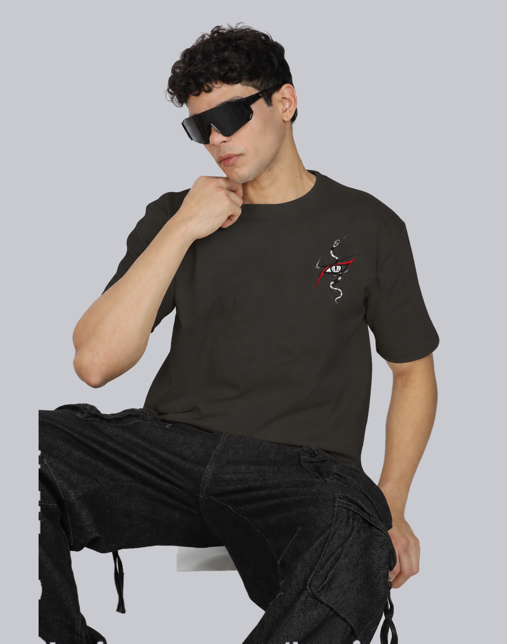 Unisex Premium Oversized Cotton T-shirt - Orochimaru Embroidery