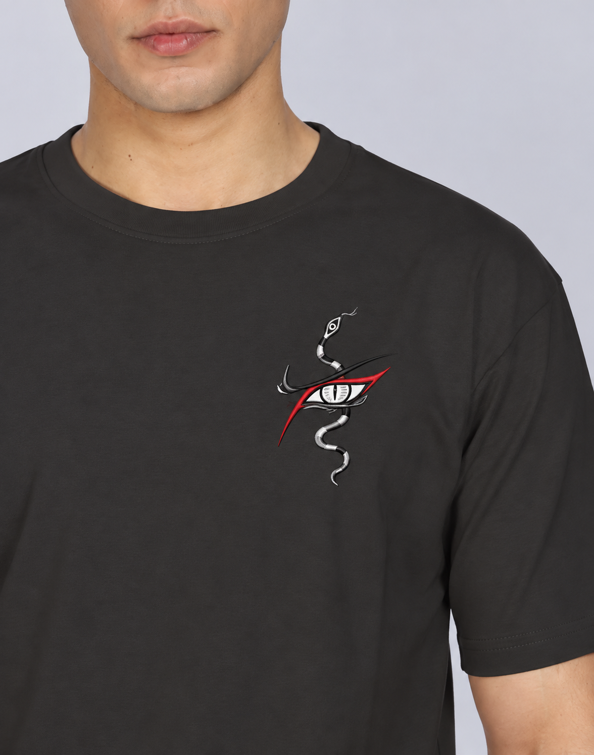 Unisex Premium Oversized Cotton T-shirt - Orochimaru Embroidery