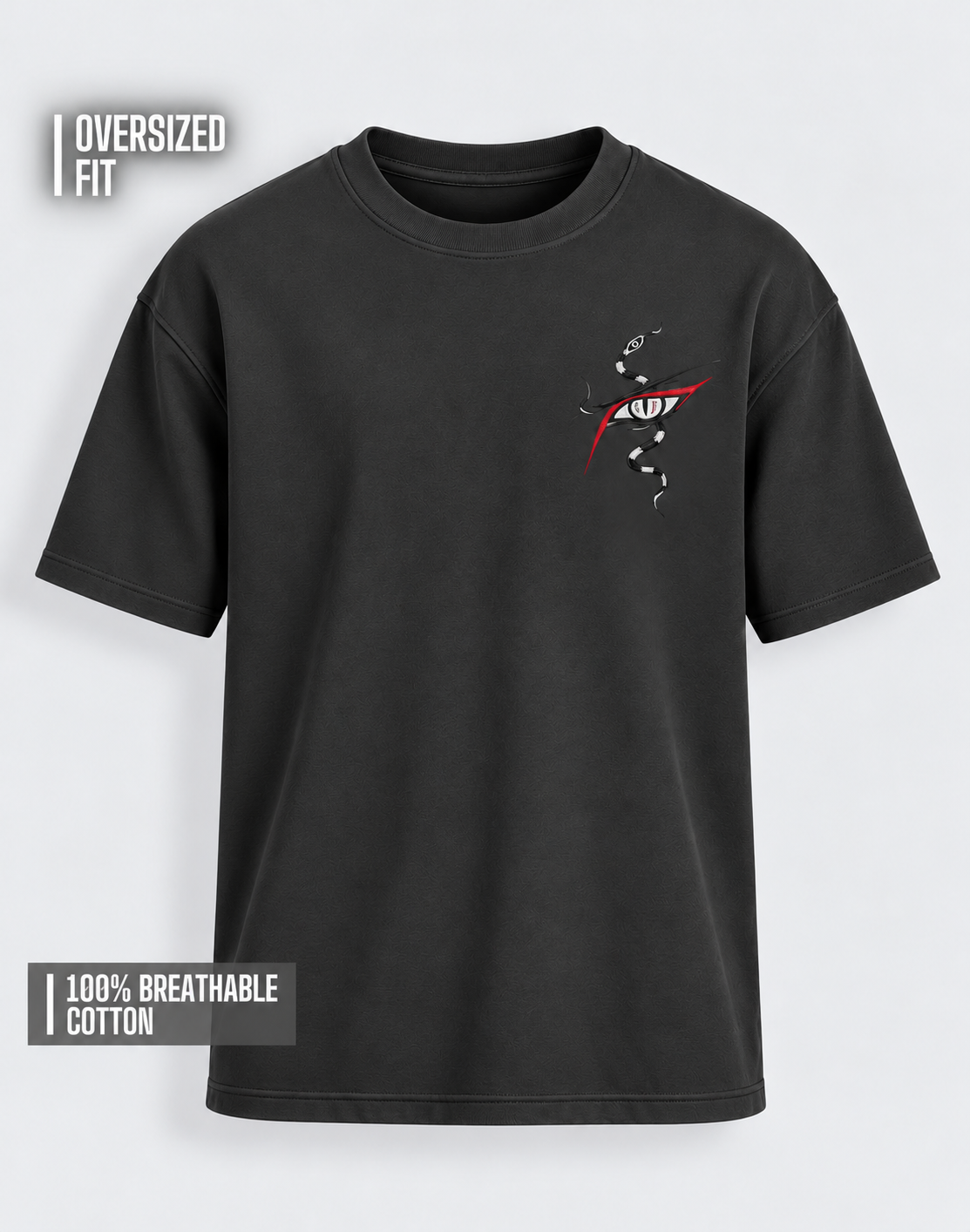 Unisex Premium Oversized Cotton T-shirt - Orochimaru Embroidery