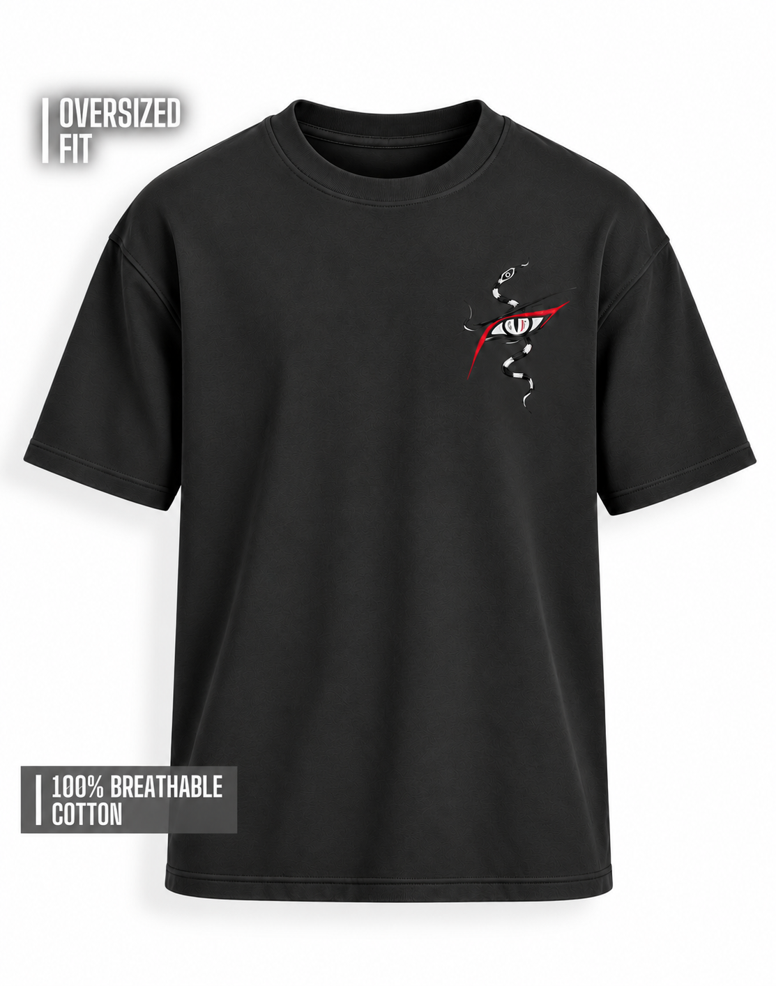 Unisex Premium Oversized Cotton T-shirt - Orochimaru Embroidery