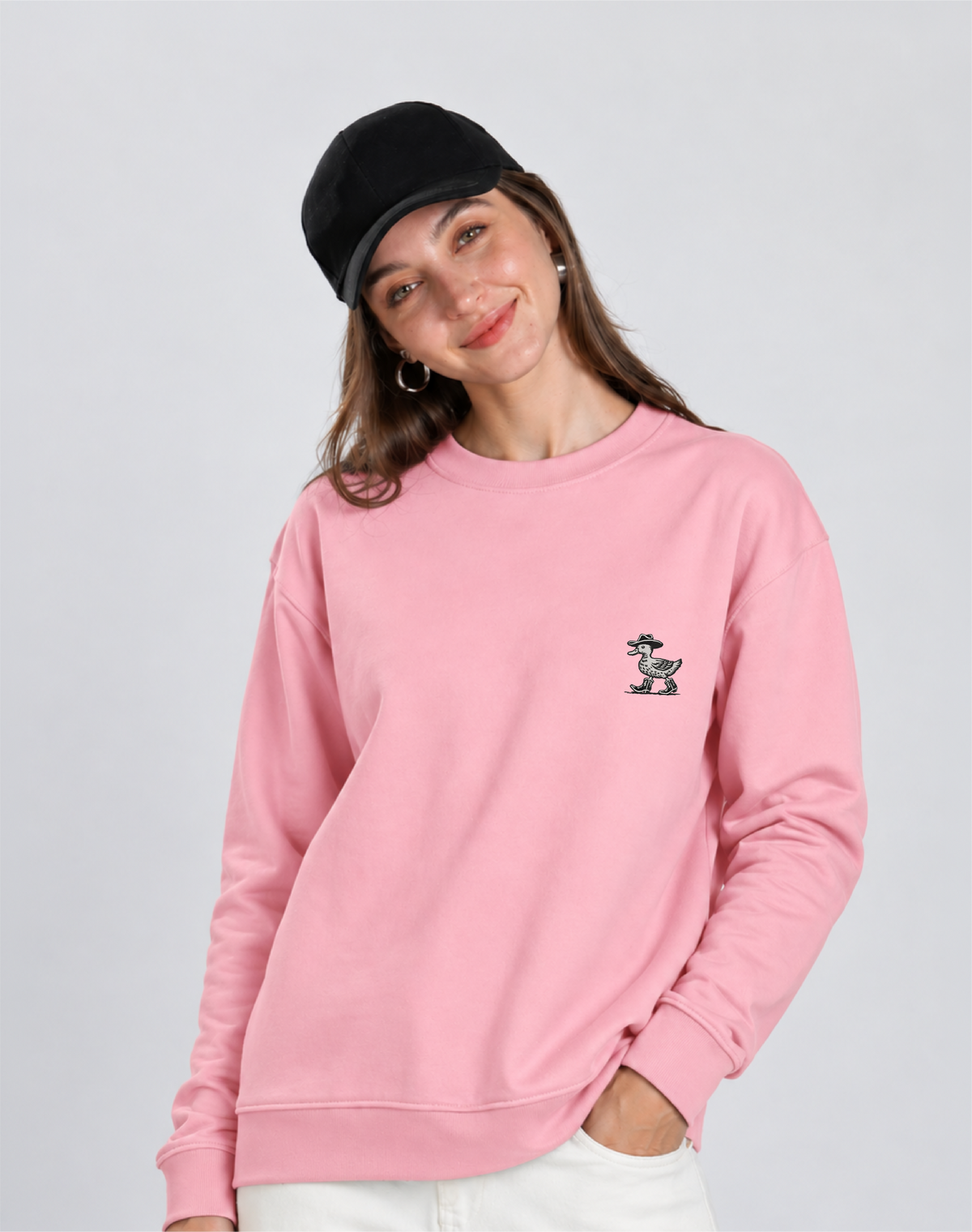 Unisex Premium Oversized Cotton Sweatshirt - Embroidery Duck halloween