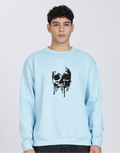 Unisex Premium Oversized Cotton Sweatshirt - Skull Halloween embroidery