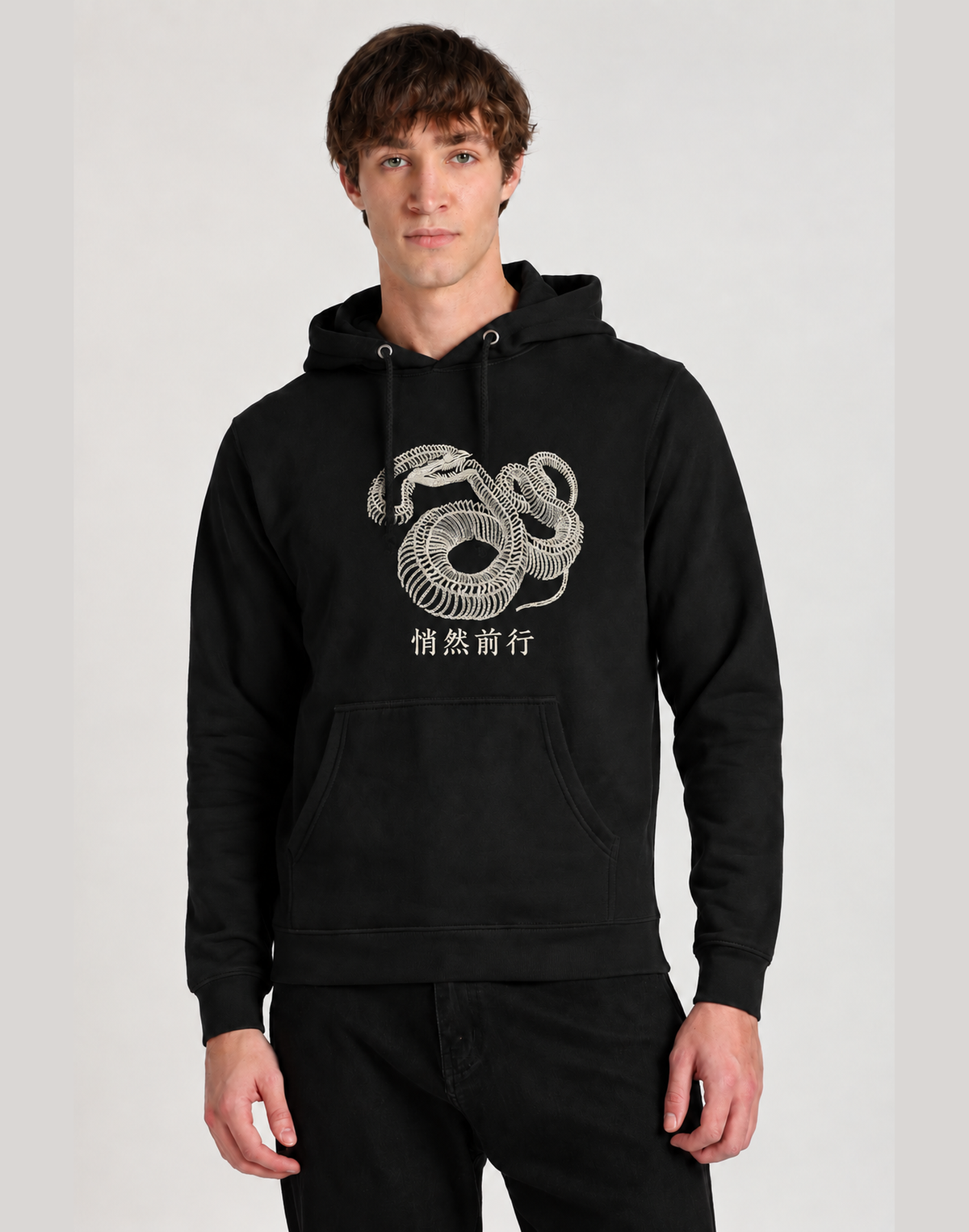Unisex Premium Oversized Cotton Hoodie - Snake Embroidery