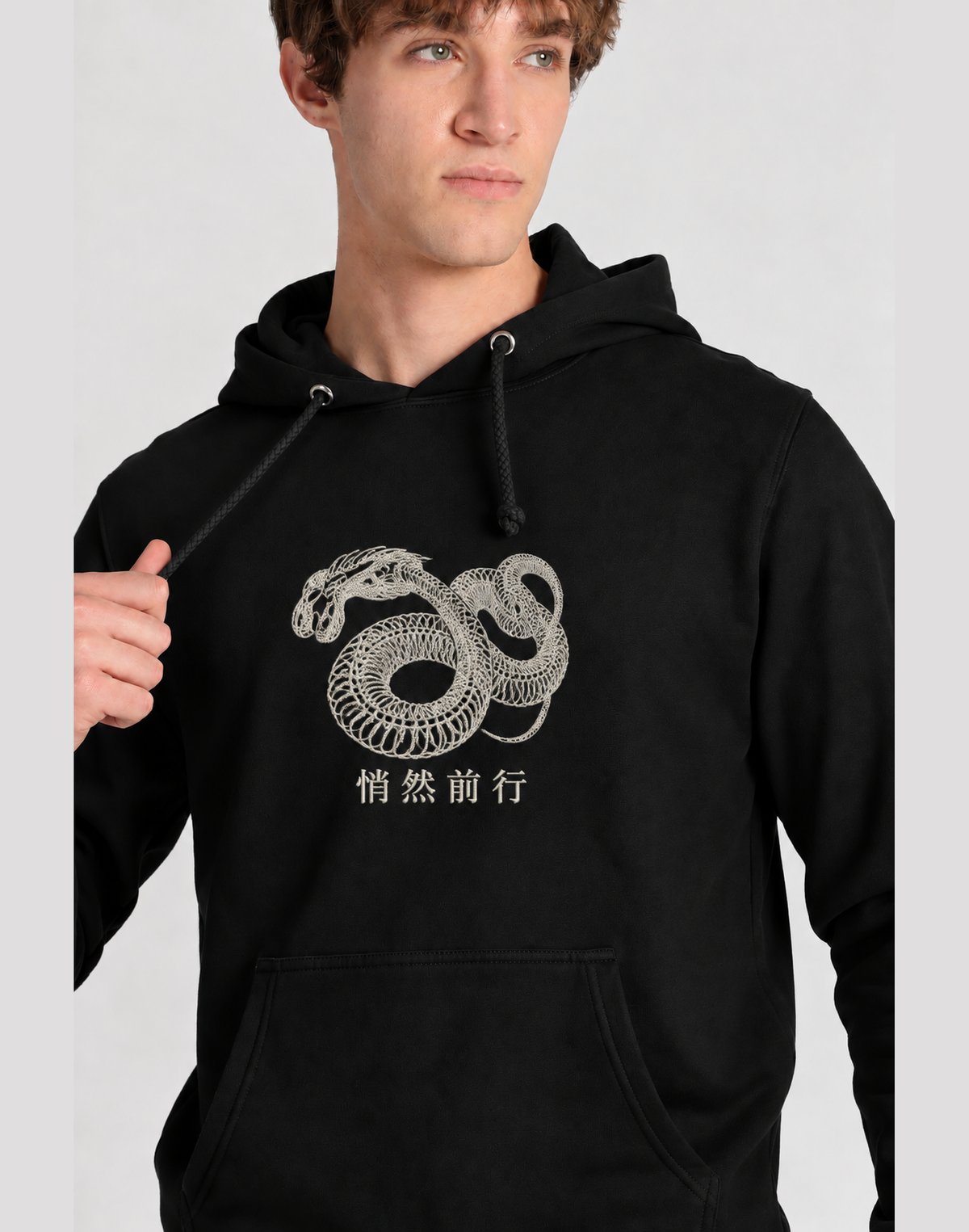 Unisex Premium Oversized Cotton Hoodie - Snake Embroidery