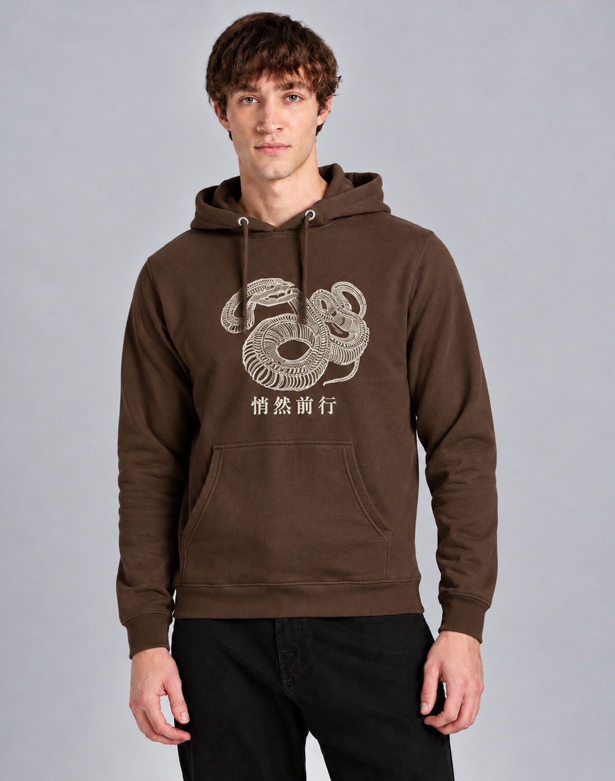 Unisex Premium Oversized Cotton Hoodie - Snake Embroidery