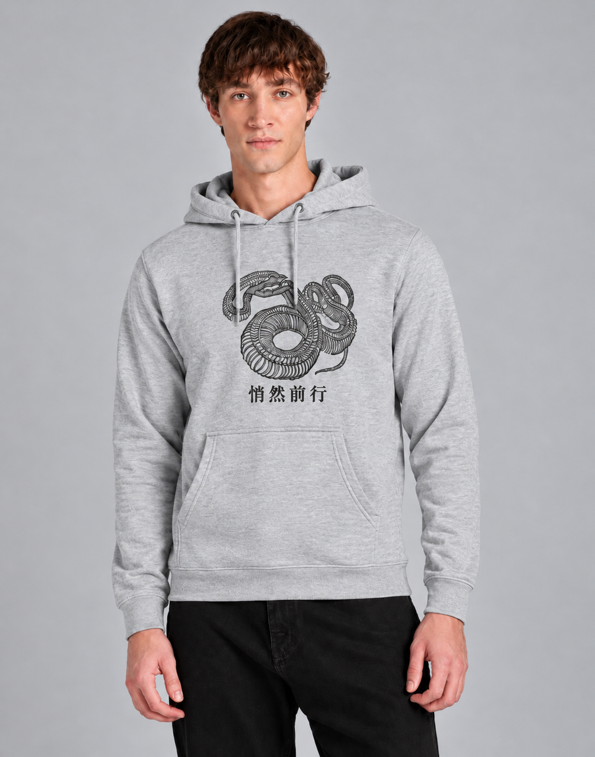 Unisex Premium Oversized Cotton Hoodie - Snake Embroidery