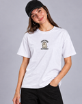 Unisex Premium Oversized Cotton T-shirt - Halloween Embroidery This some boo shit