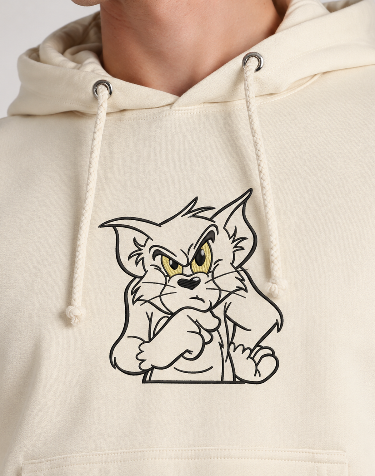 Unisex Premium Oversized Cotton Hoodie - Tom Embroidery