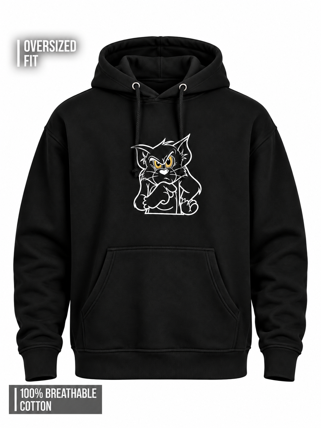 Unisex Premium Oversized Cotton Hoodie - Tom Embroidery