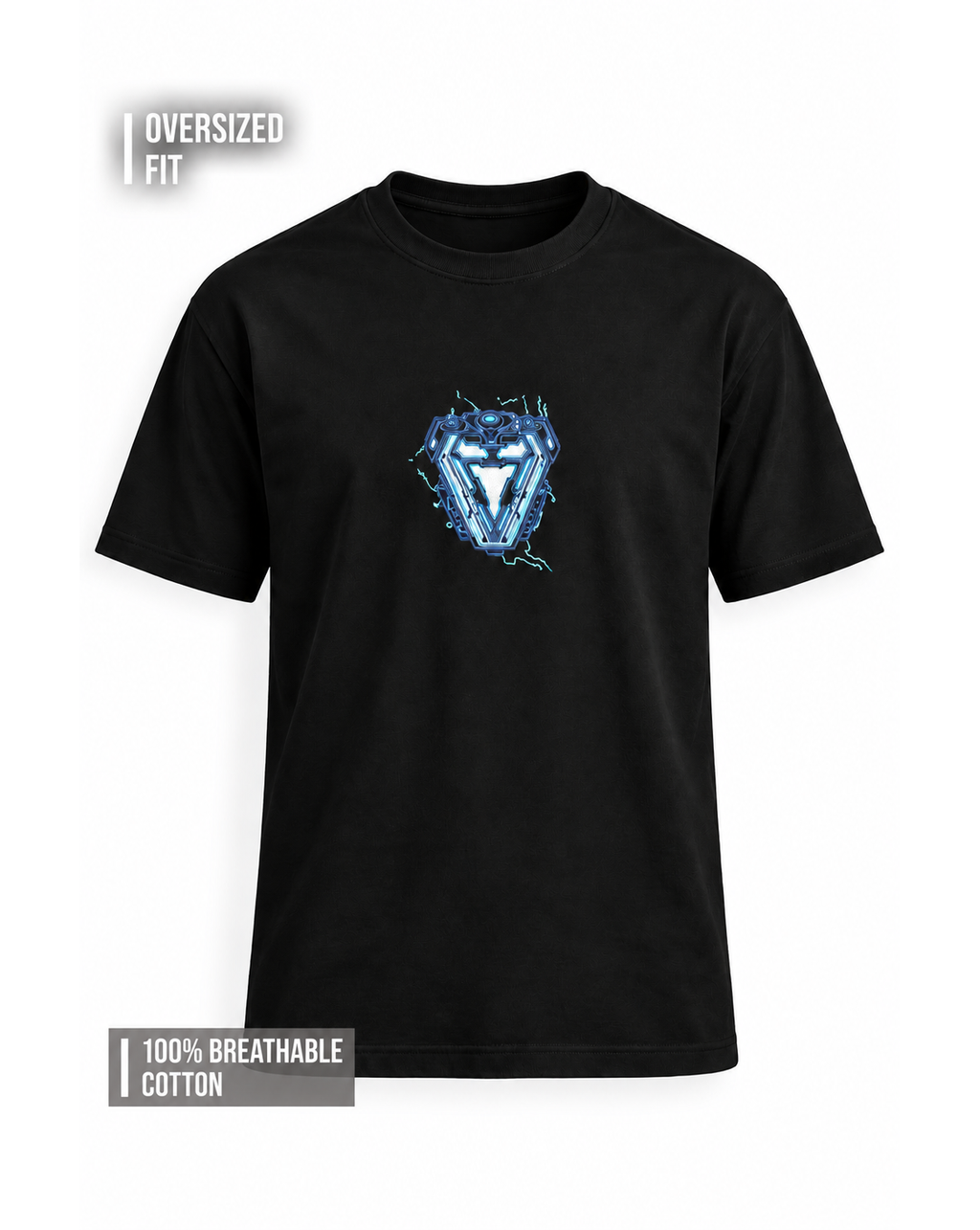 Unisex Premium Oversized Cotton T-shirt - Tony Stark Embroidery