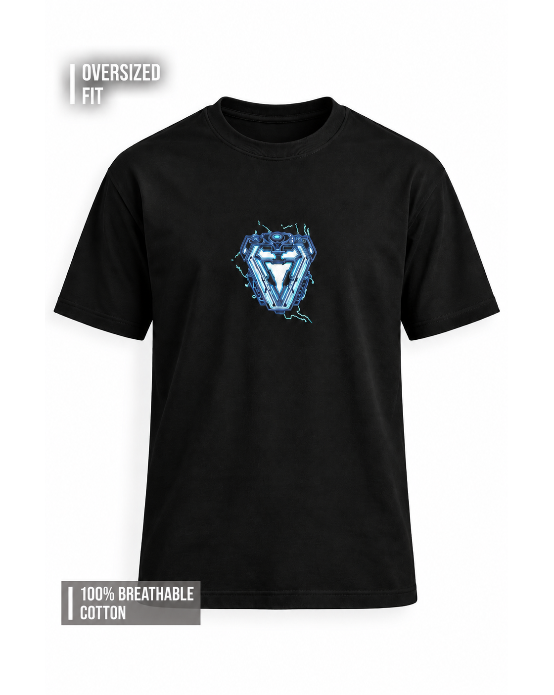 Unisex Premium Oversized Cotton T-shirt - Tony Stark Embroidery